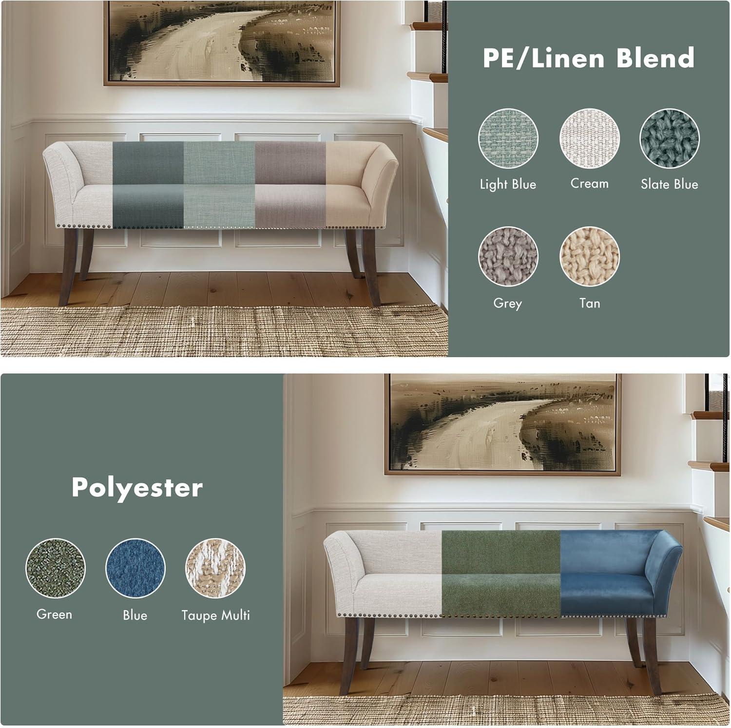 GZMWON 1 Polyester Upholstered Bench Bedroom Bench Modern Bench Accent Bench