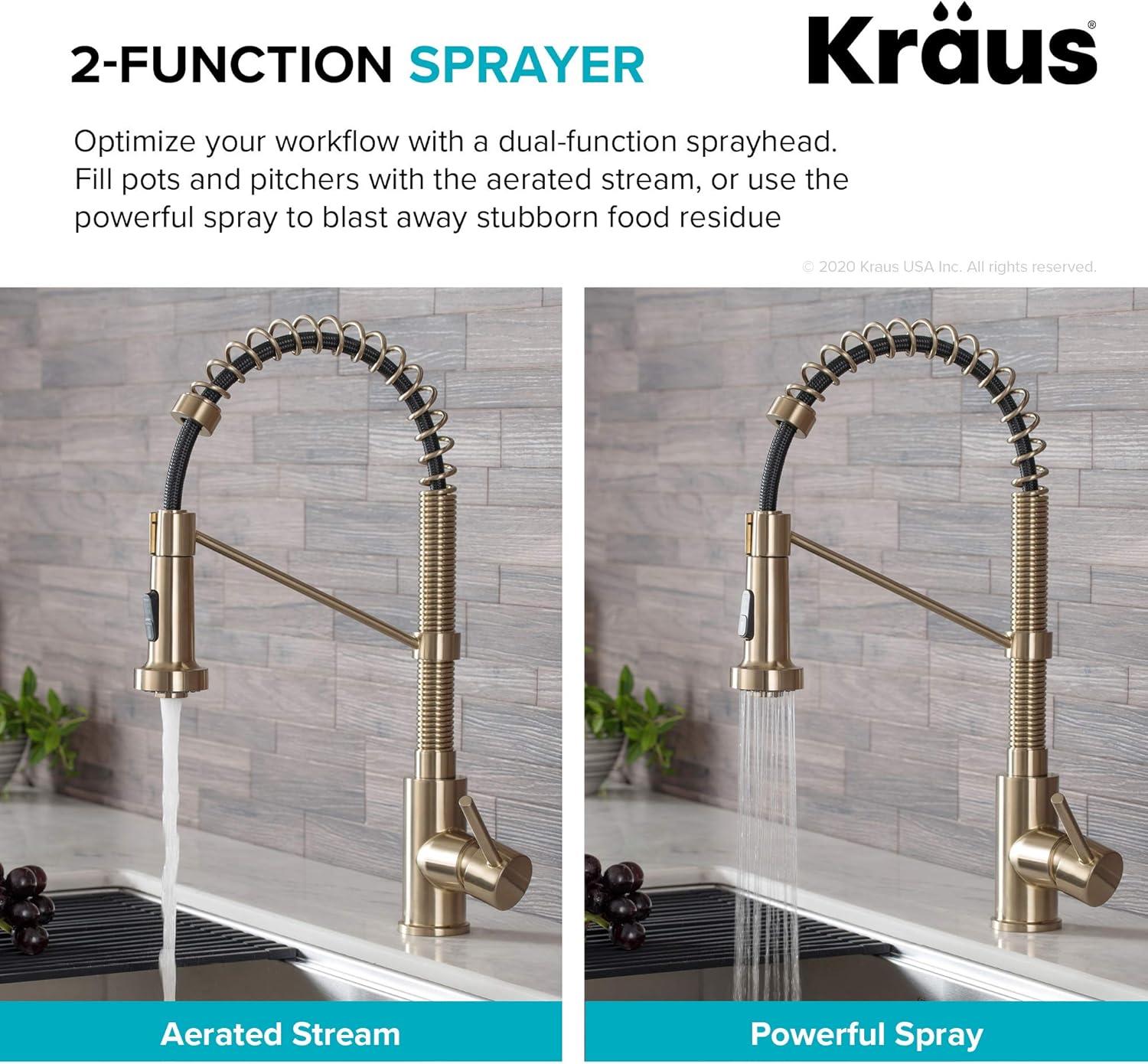 KRAUS Bolden Commercial Style 2-Function Single Handle Pull Down Kitchen Faucet