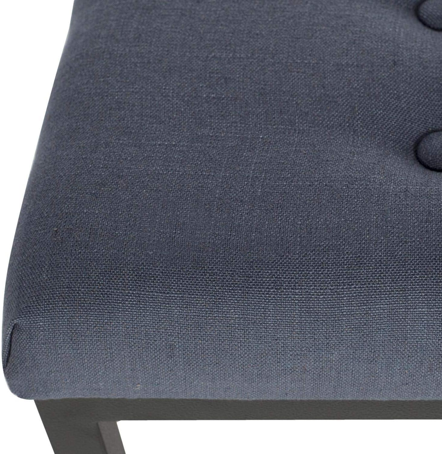 Navy and Black 48" Transitional Tufted Bench