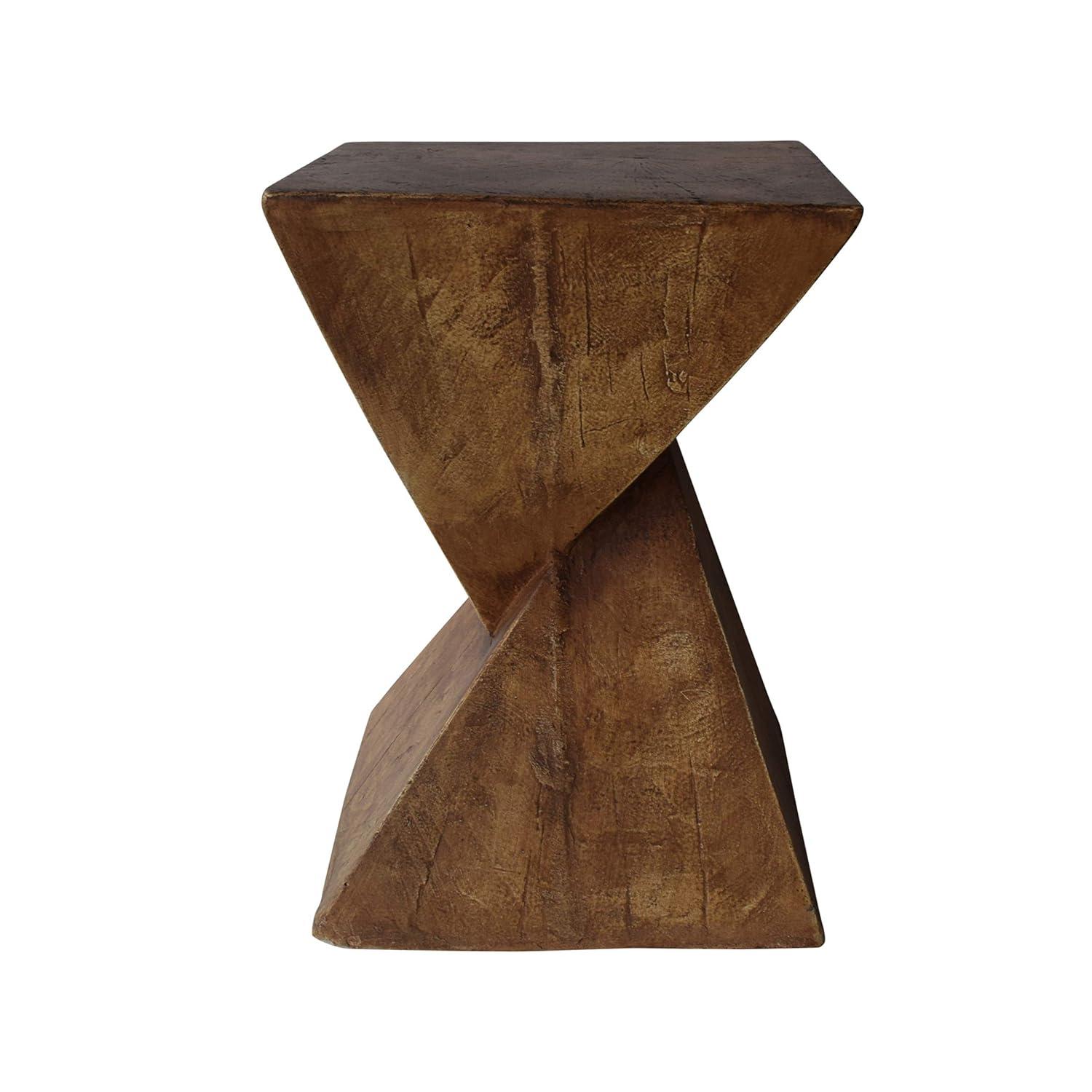 Christopher Knight Home Tess Indoor/Outdoor Geometric Lightweight Concrete Accent Table, Natural Brown