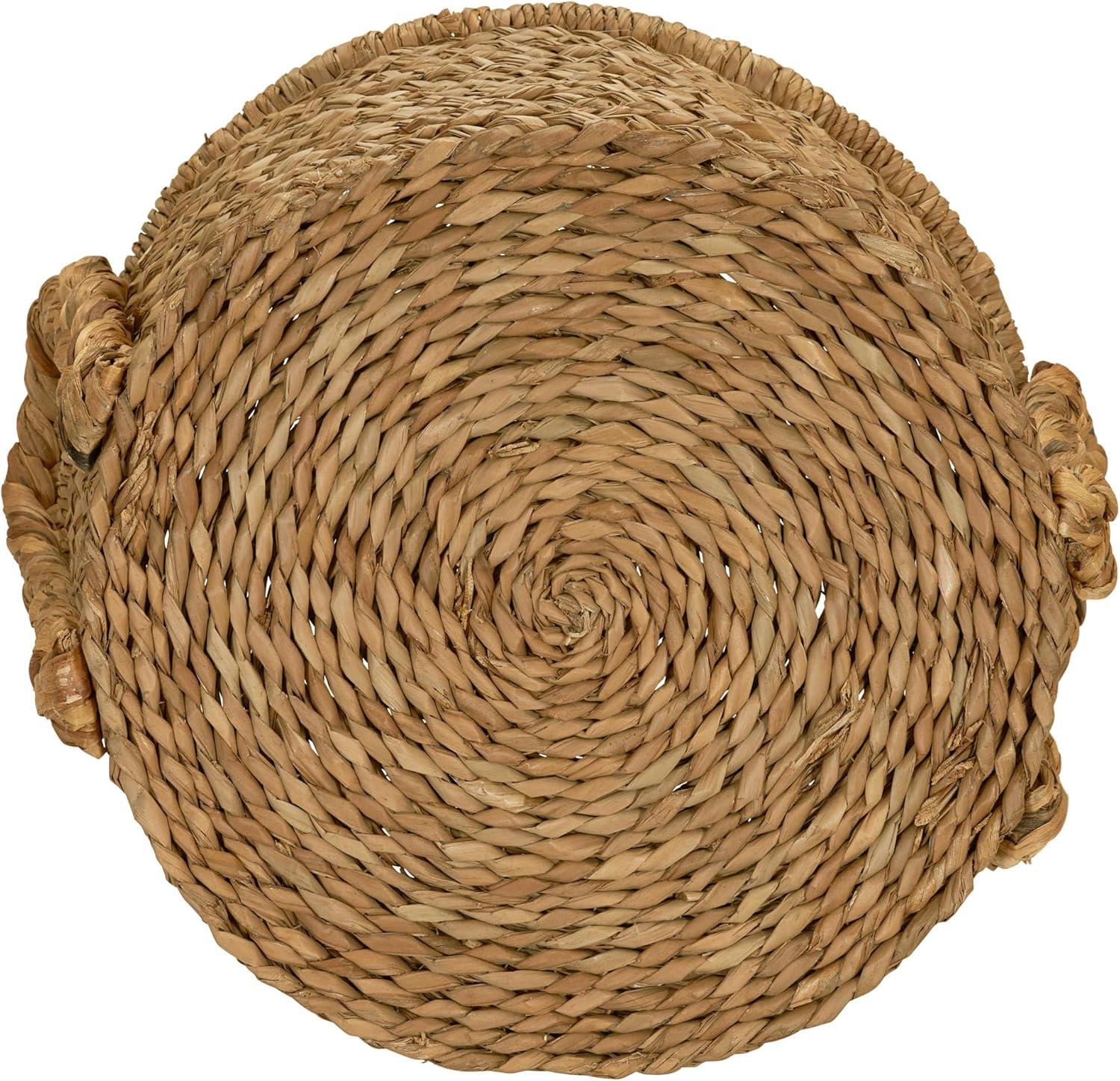 Household Essentials Large Wicker Floor Basket With Braided Handle