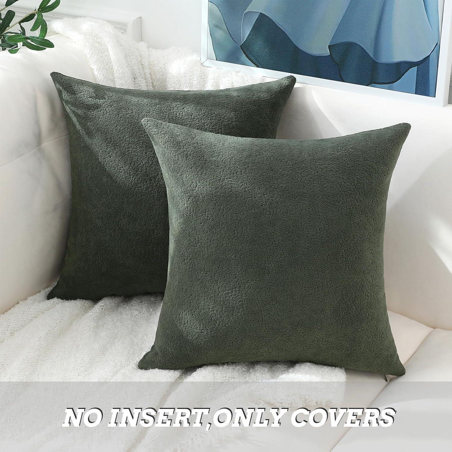 Mainstays 18" x 18" Green Solid Chenille Decorative Pillows (2 Count)