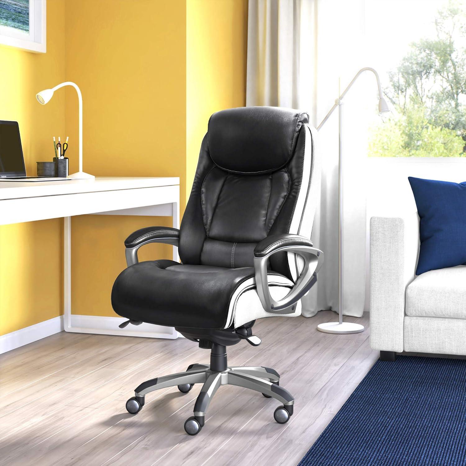 Serta Lautner Executive Office Chair, SmartLayers and ComfortCoils Technology, Adjustable Lumbar