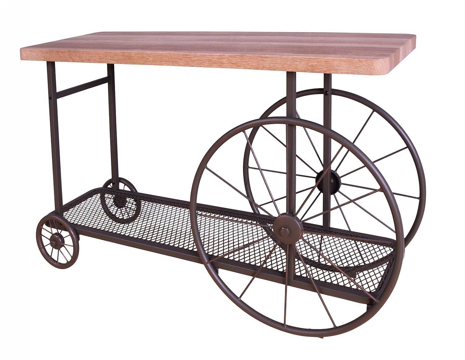 Francie 48" Accent Tables Oak and Antique Gray - Acme Furniture