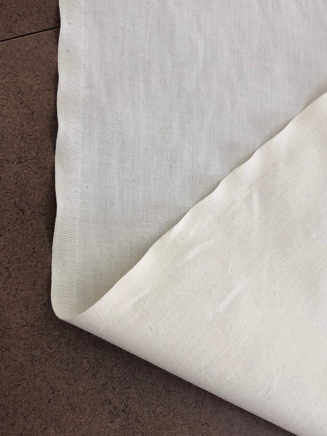 AK Trading 60" Wide Natural Muslin Fabric, 100% Cotton Fabric, Unbleached 5 Yards