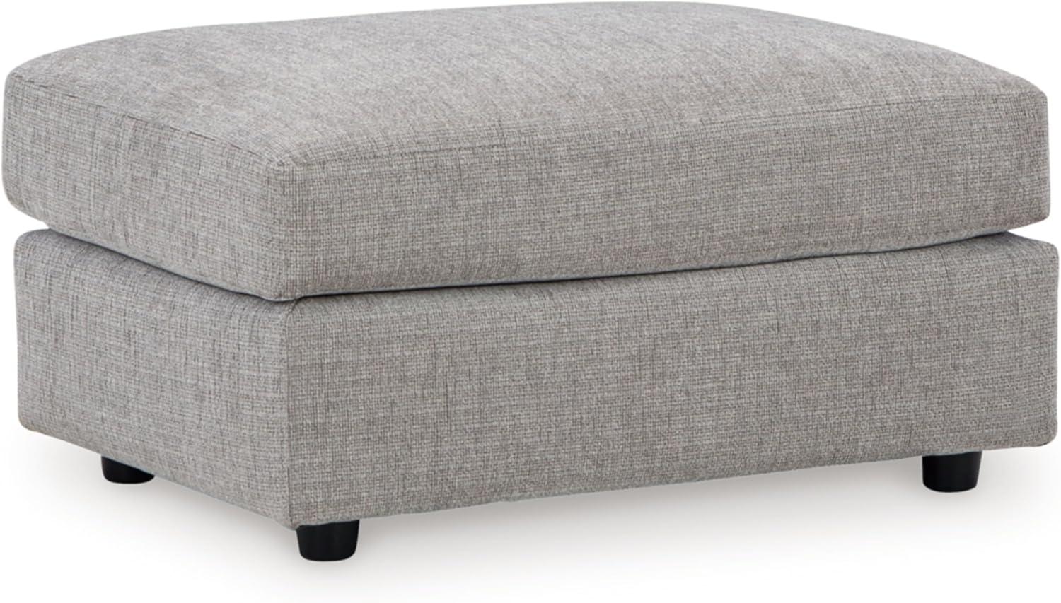 Light Gray Contemporary Rectangular Chenille Ottoman