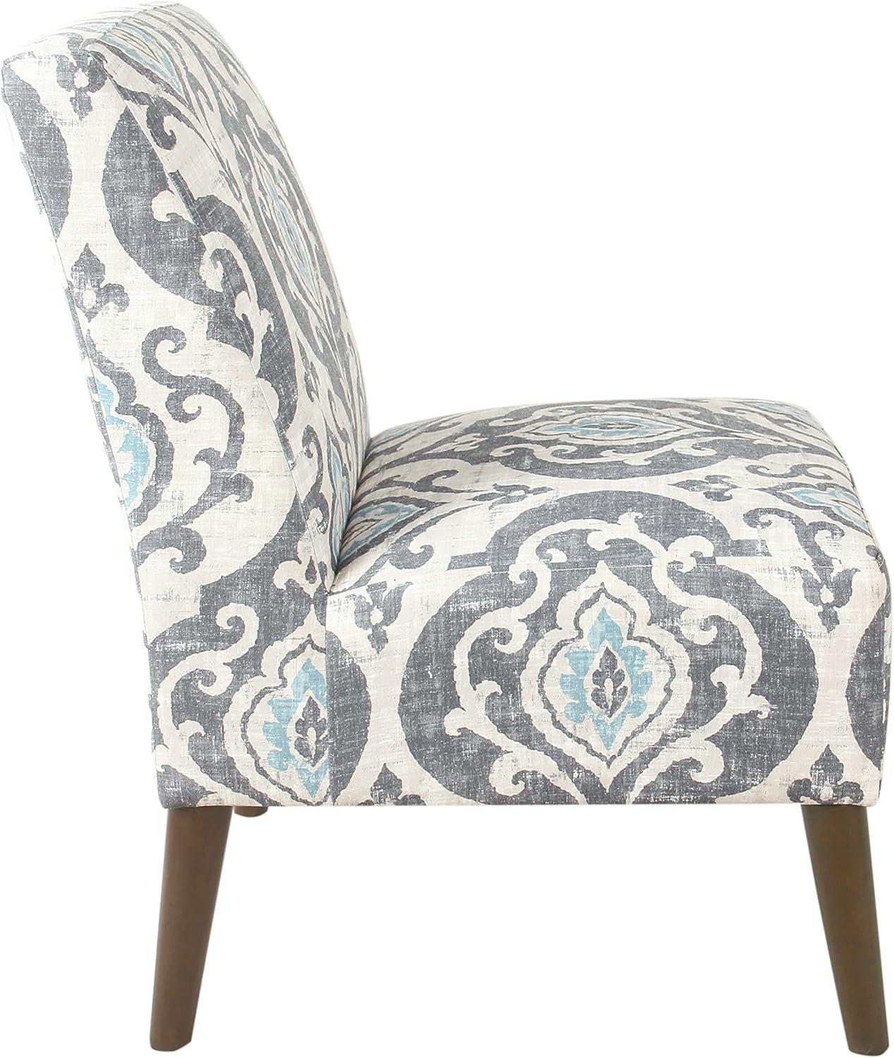 HomePop Modern Armless Accent Chair Blue: Upholstered Slipper Chair, Plywood & Hardwood Frame