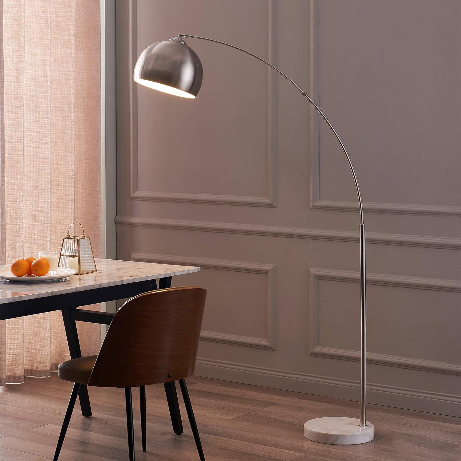 Teamson Home Arquer 68.1" Arc Floor Lamp with Faux Marble Base