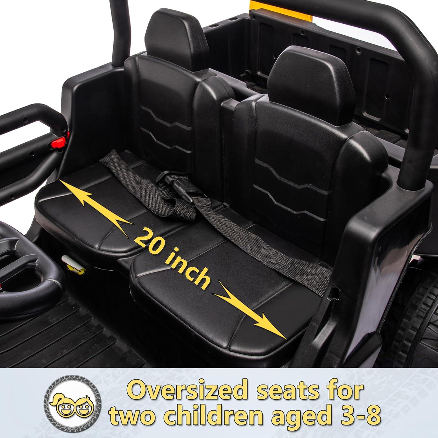 4 Wheels 24V Ride on Dump Truck Toys 2 Seater Kids Ride On UTV Car with Remote Control,Electric Dump Bed