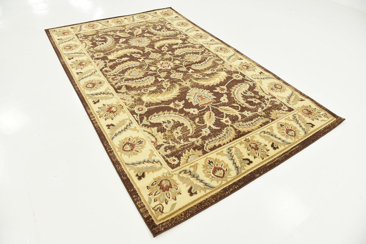 Hickory Voyage Easy-Care Rectangular Brown Area Rug