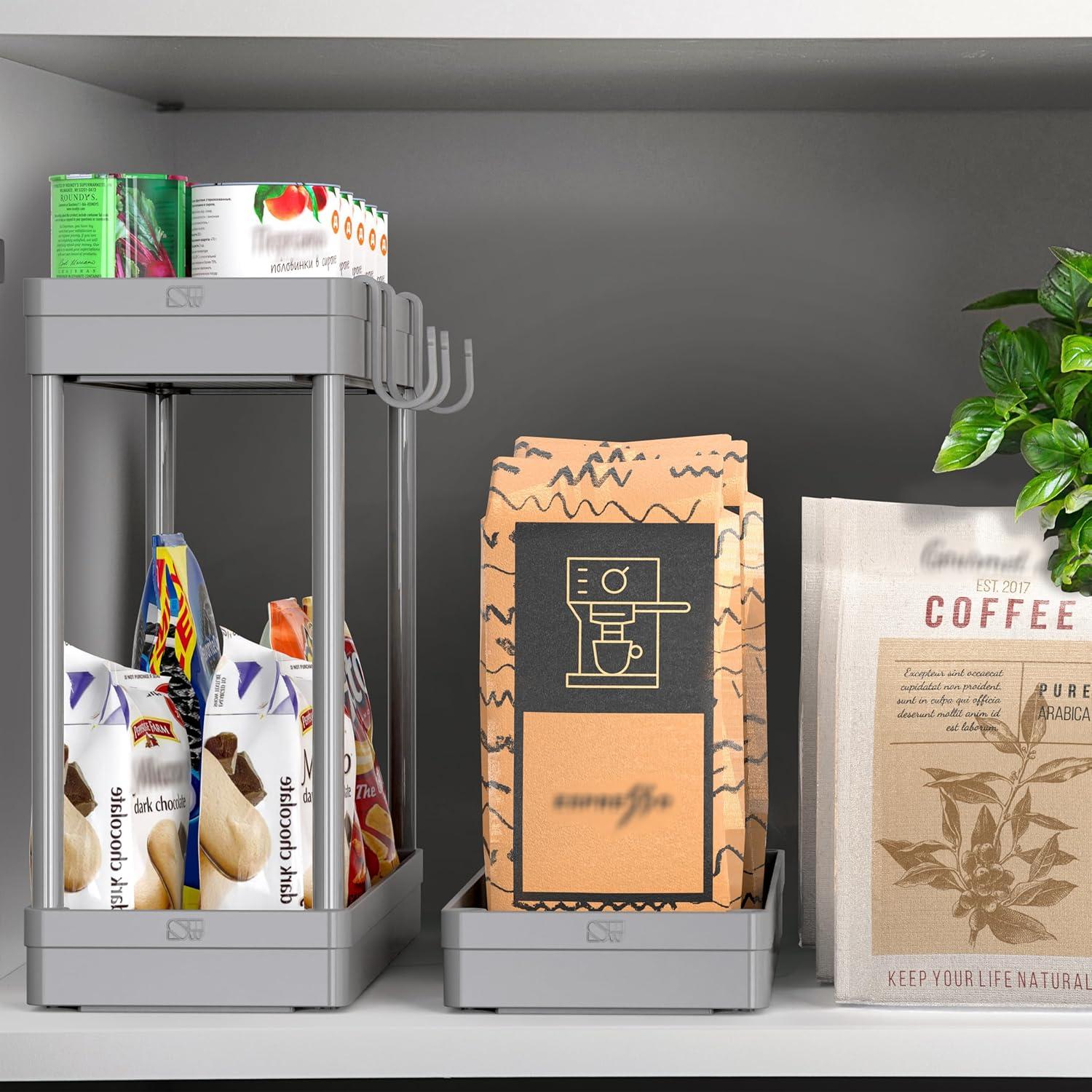 Anadea Simple Houseware Kitchen Cart Storage 3-Tier Slim/Super Narrow Shelves With Handle, 26.5'' Height/5.5'' Width For Narrow Place