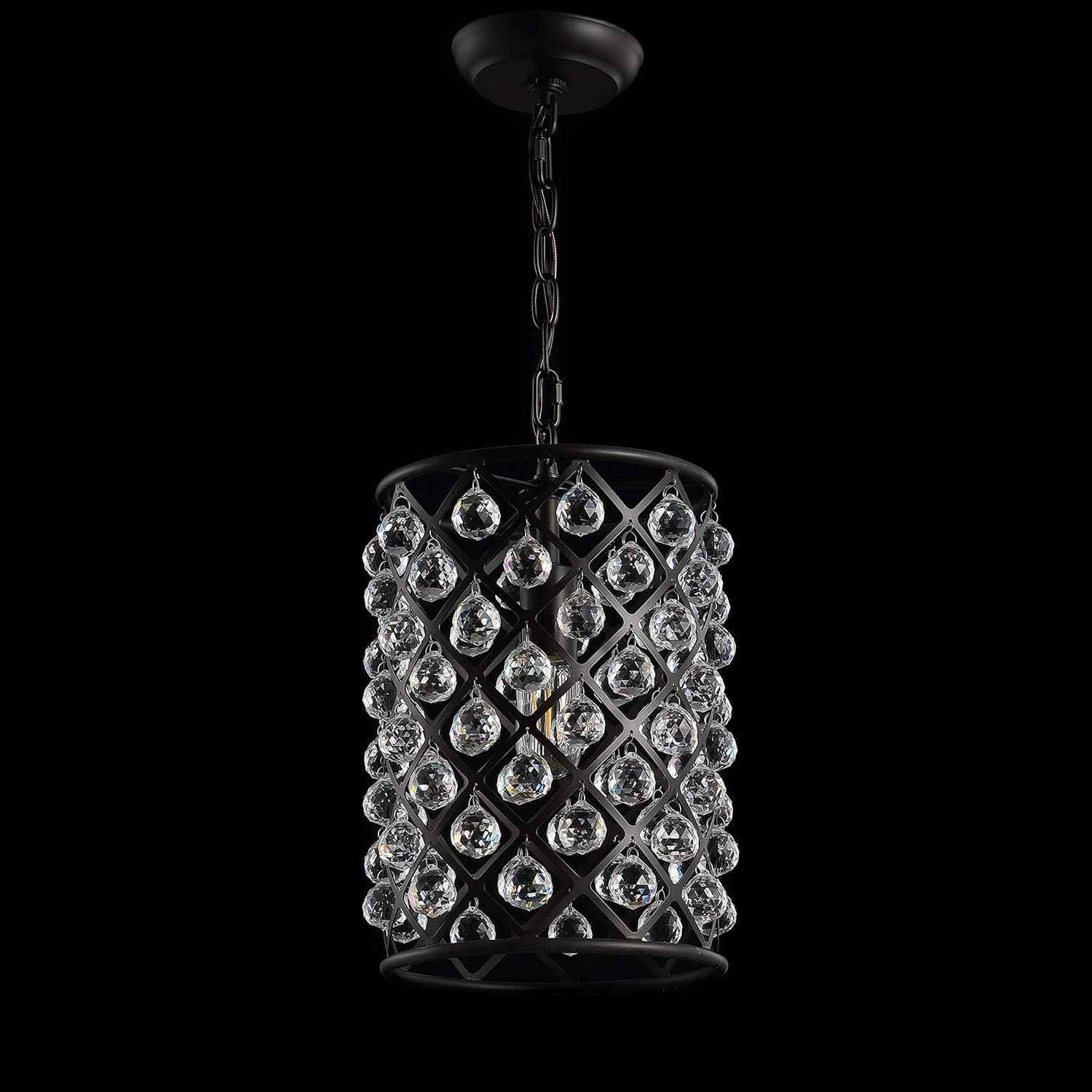 Gabrielle 10" Crystal/Metal LED Pendant, Oil Rubbed Bronze