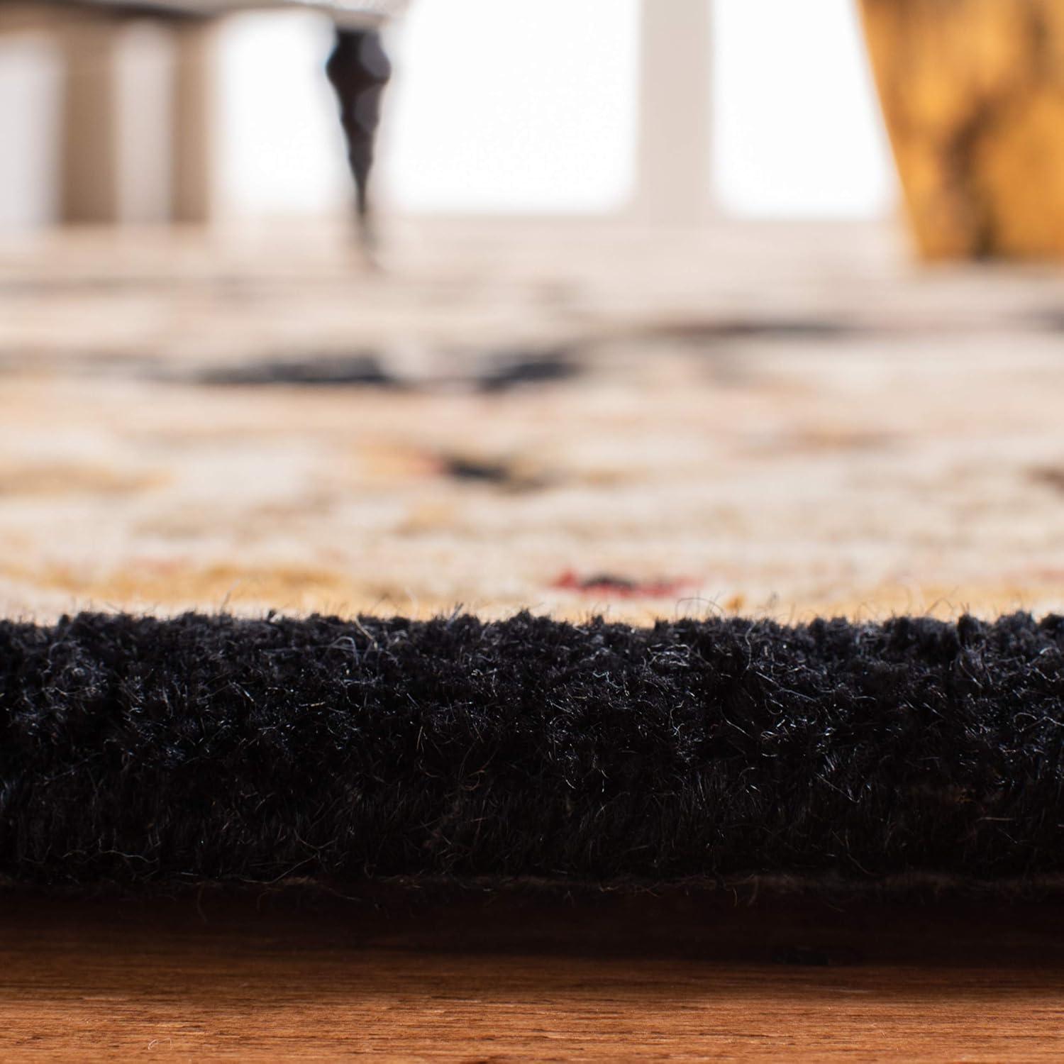 SAFAVIEH Heritage Braganza Traditional Wool Area Rug, Black/Ivory, 2'3" x 4'