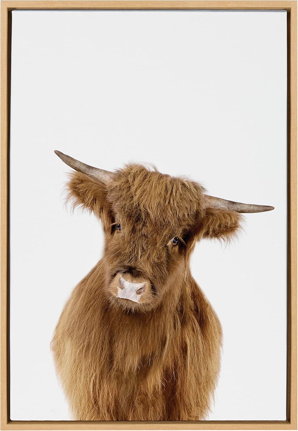 23" x 33" Sylvie Animal Studio Highland Framed Canvas by Amy Peterson Natural - Kate & Laurel All Things Decor