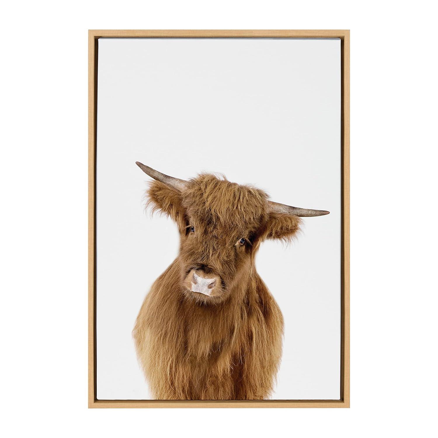 23" x 33" Sylvie Animal Studio Highland Framed Canvas by Amy Peterson Natural - Kate & Laurel All Things Decor