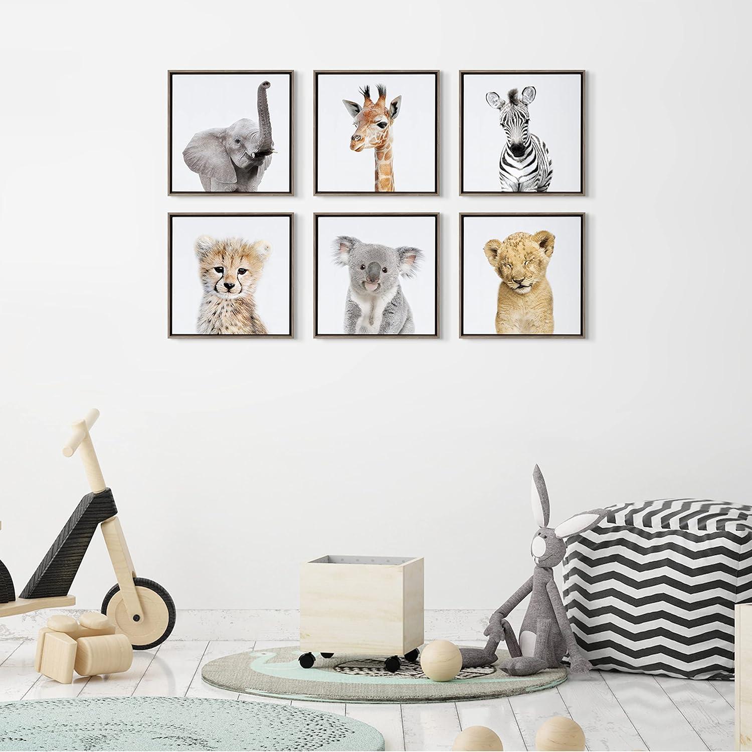 13" x 13" 6pc Ari Safari Animals Wall Art - Kate & Laurel All Things Decor