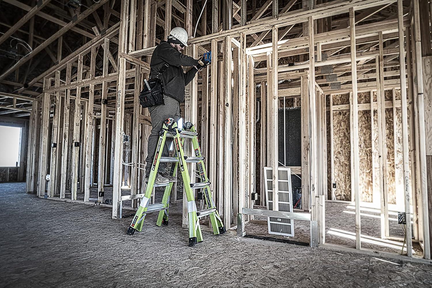 Little Giant Ladder Systems Multipurpose Dark Horse Ladder, 4 to 7 ft, Fiberglass Multi-color