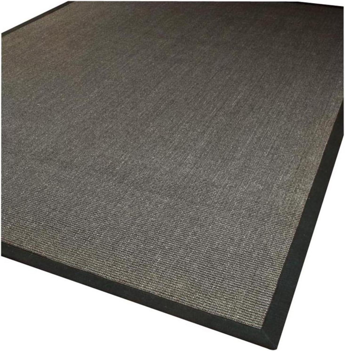 Charcoal and Black Hand-Knotted Wool Area Rug, 5' x 8'