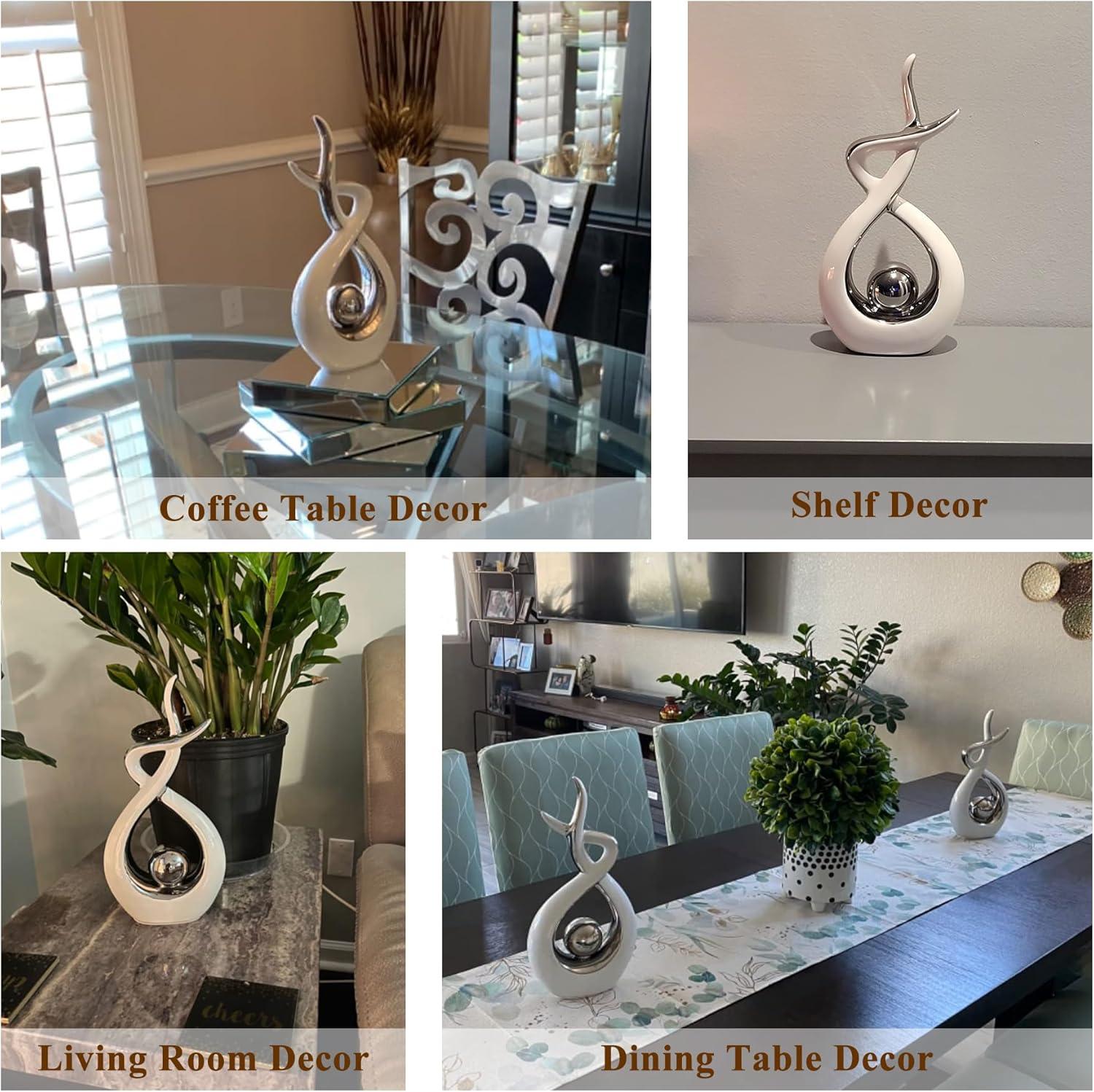 Home Decor Modern Abstract Art Ceramic Statue Table Decorations for Dining Room Living Room Office Centerpiece
