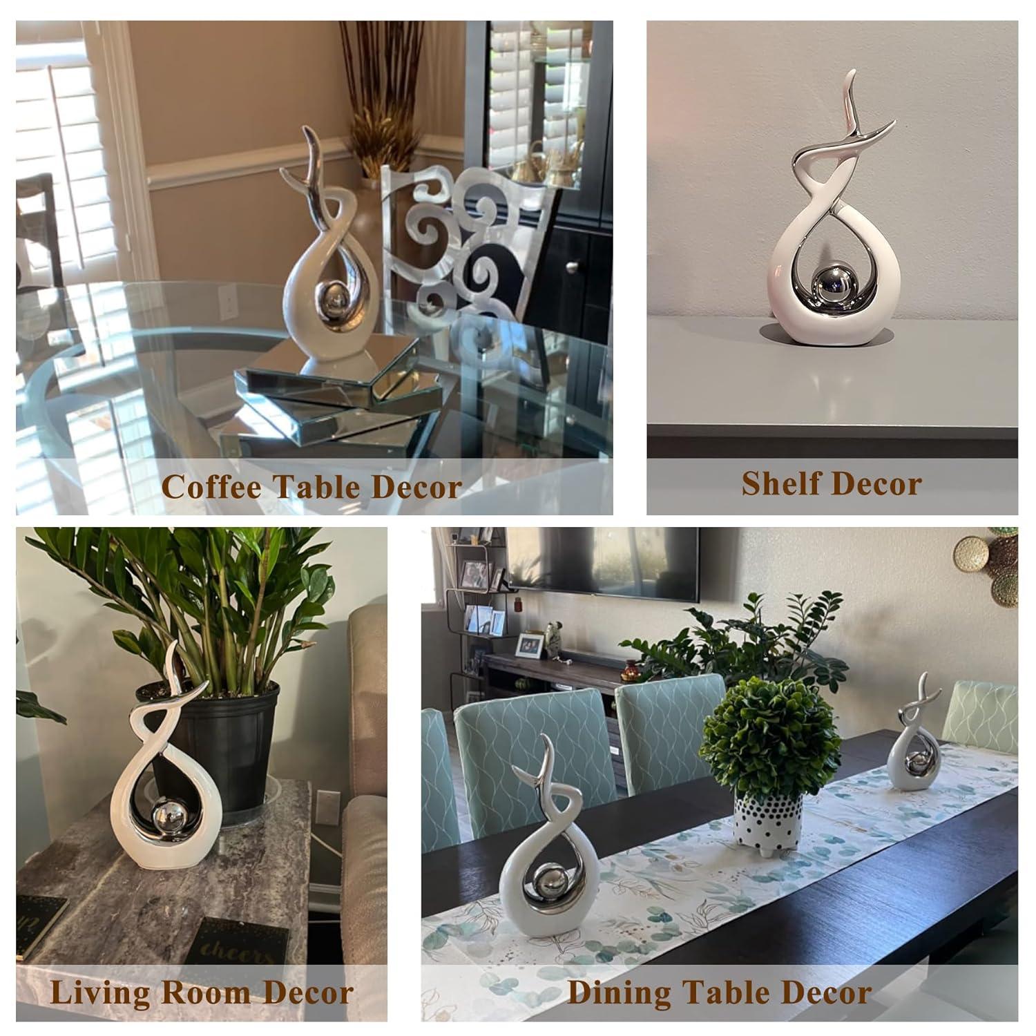 Home Decor Modern Abstract Art Ceramic Statue Table Decorations for Dining Room Living Room Office Centerpiece