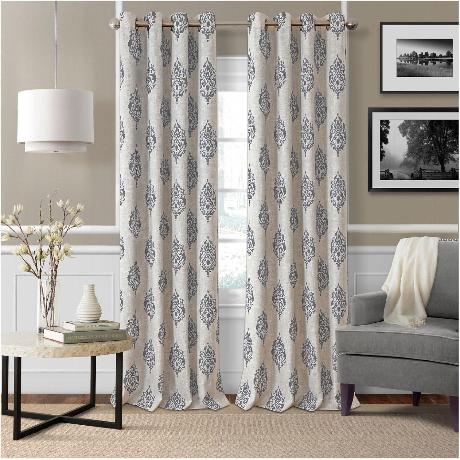 Elrene Navara Medallion Room Darkening Single Window Curtain Panel - Elrene Home Fashions