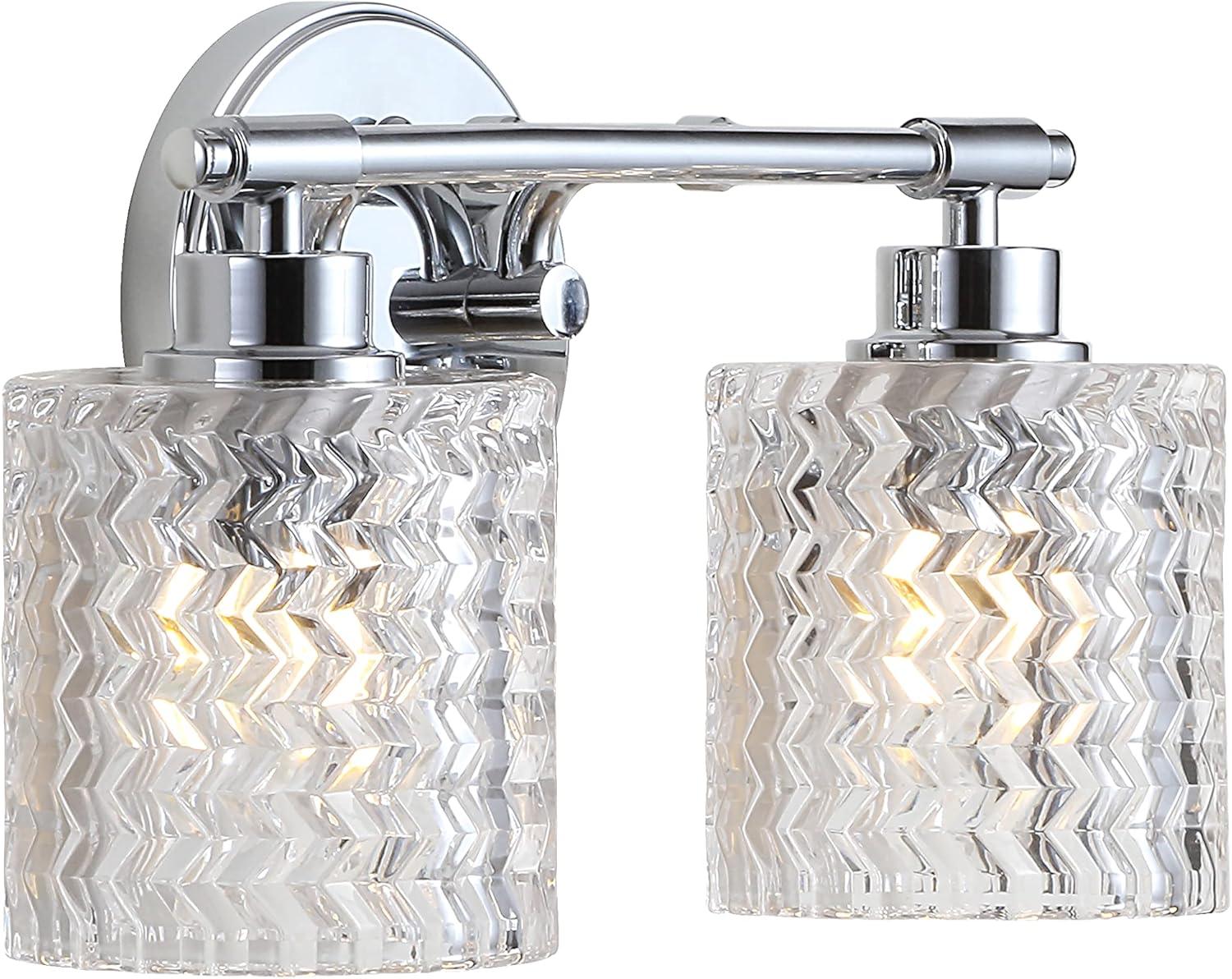 Elegant Chrome Cylinder 13" LED Vanity Wall Light with Dimmable Edison Bulbs