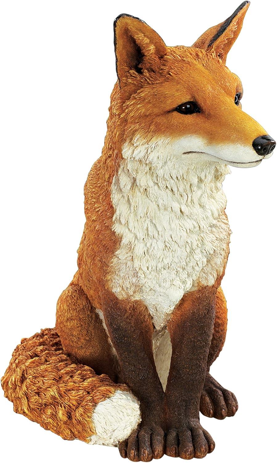 Simon the Woodland Fox Hand-Painted Polyresin Garden Statue