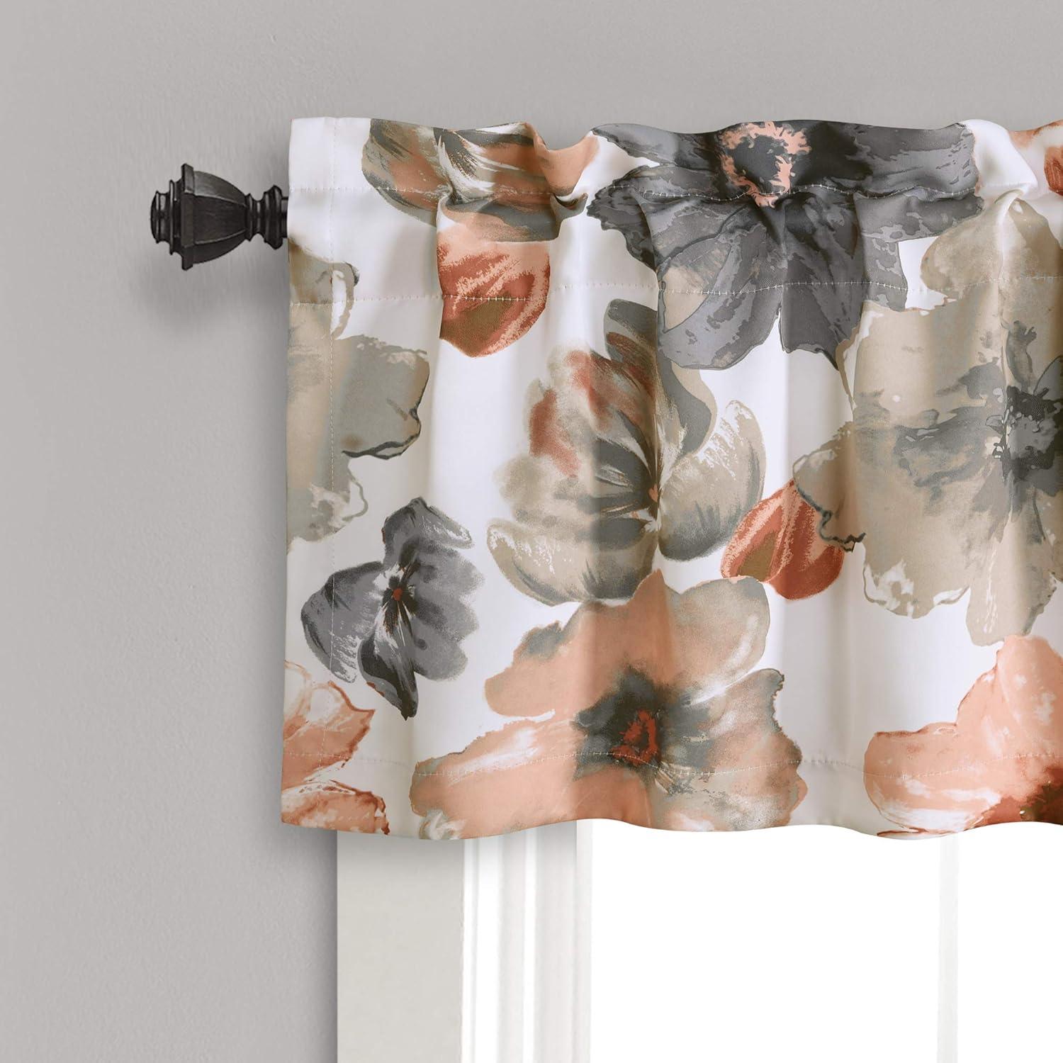 Leah Floral Tailored 52'' W Window Valance