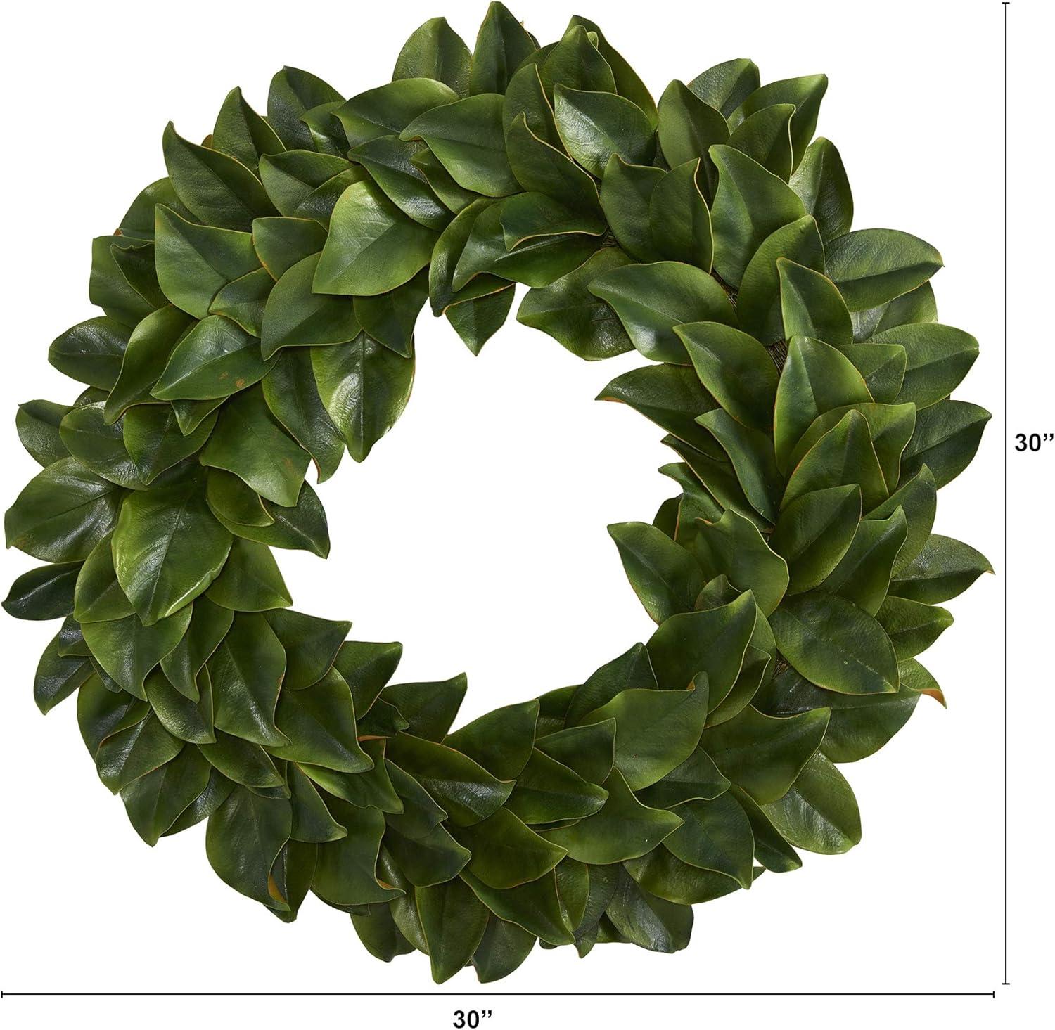 Nearly Natural 30” Magnolia Artificial Wreath