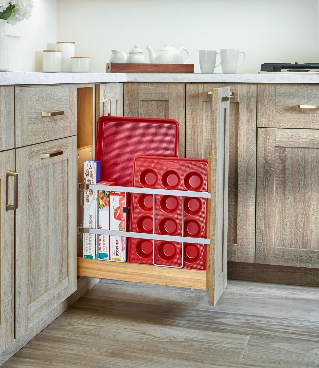 Rev-A-Shelf Wood Bakeware Pullout Organizer W/ Soft-Close