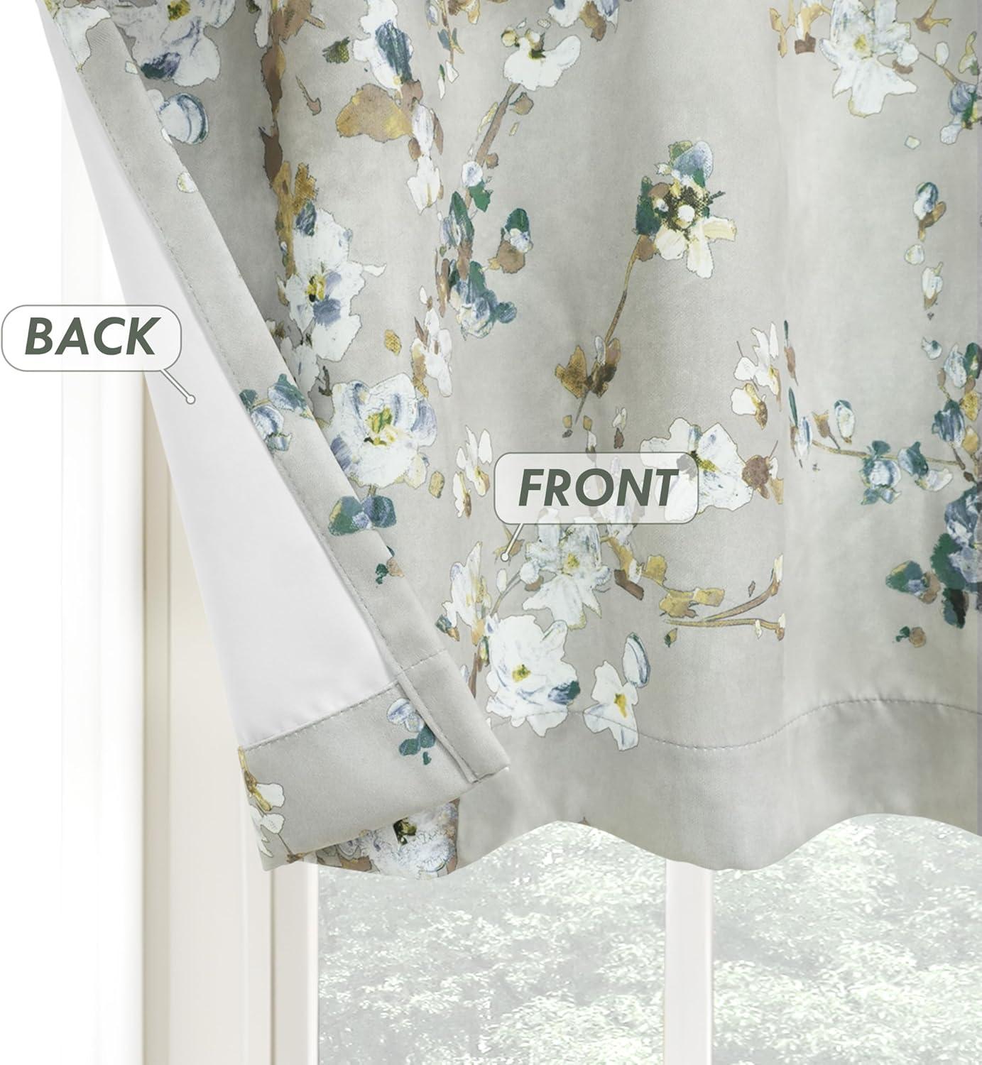 Hutchcraft Floral Tailored 50'' W Window Valance in Blue/Gray