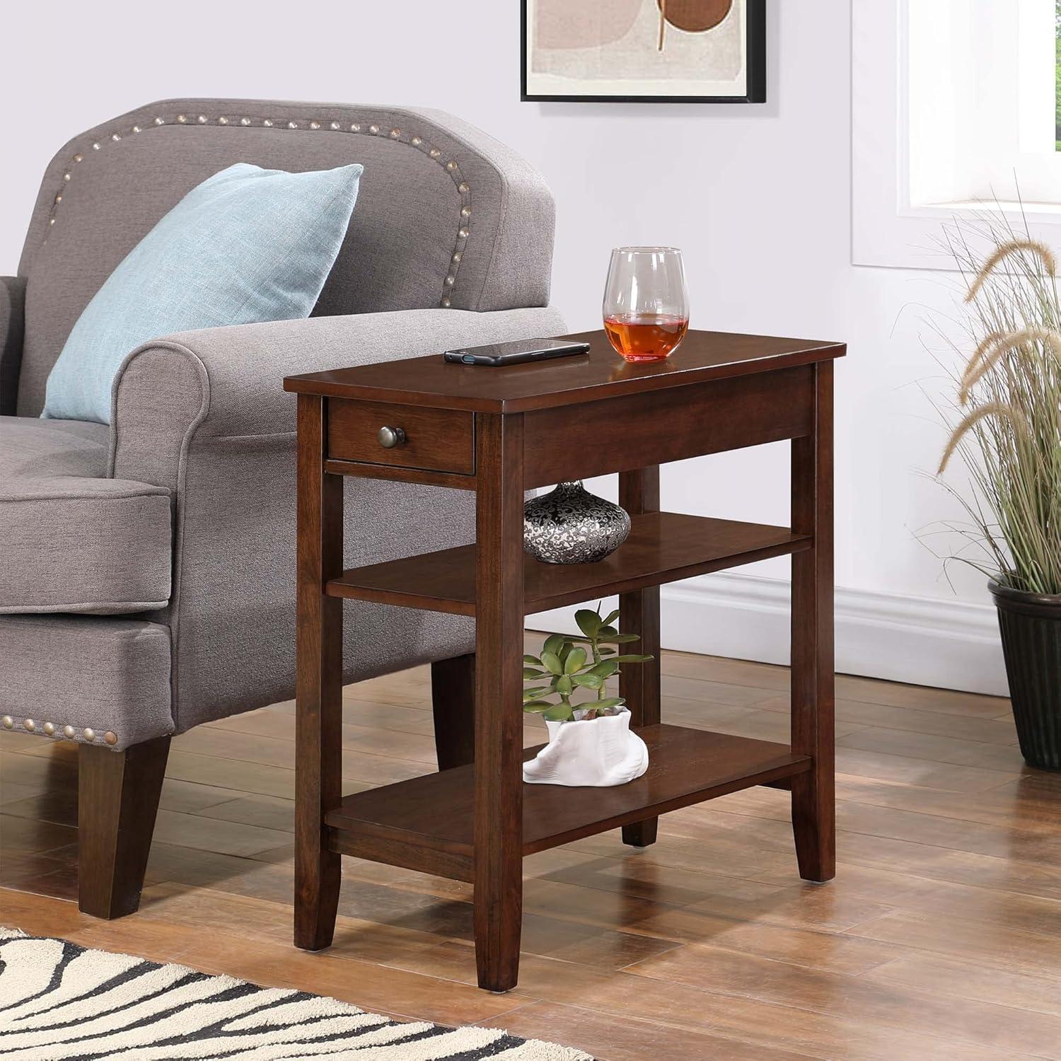 Convenience Concepts American Heritage 1 Drawer Wood Side Table, Espresso