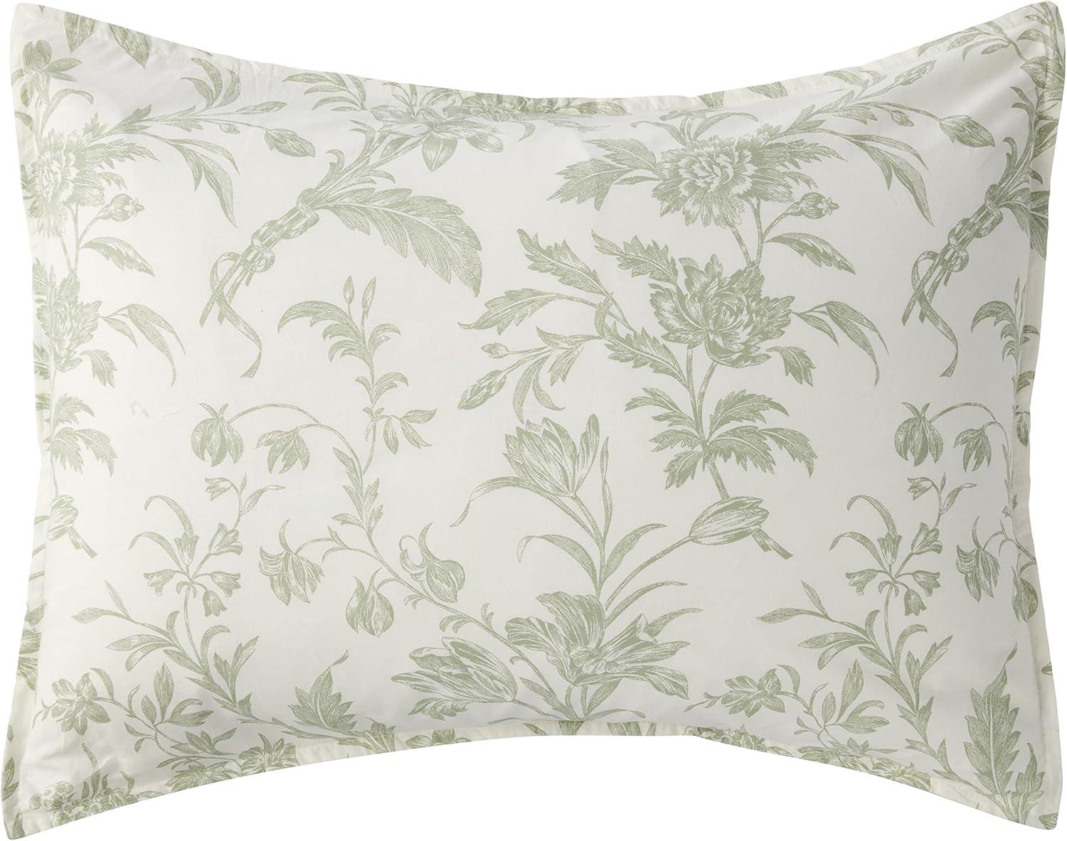 Laura Ashley Natalie Green Cotton Duvet Cover Set