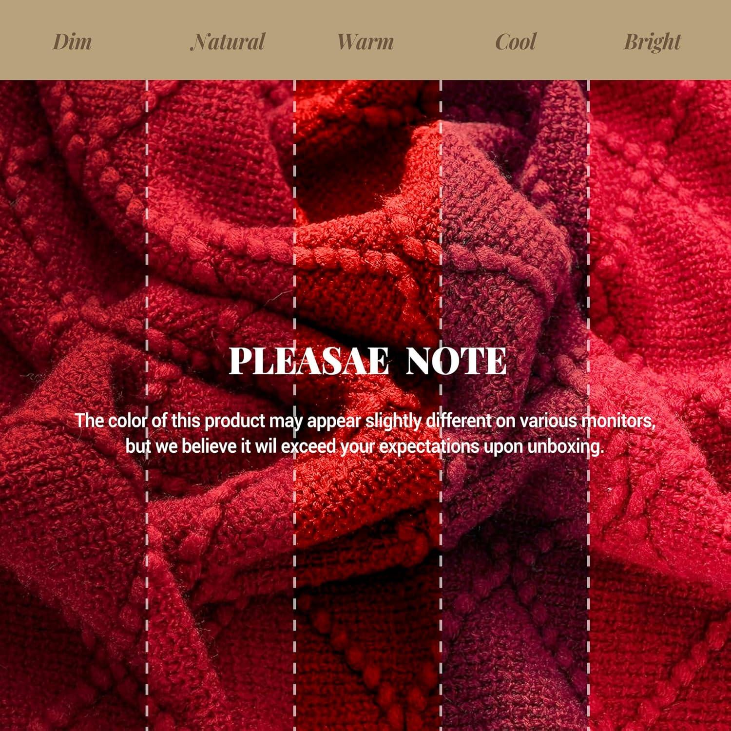 Battilo Dark Red Throw Blanket for Couch, Decorative Red Throws for Sofa Living Room,Housewarming Gifts,Christmas Decor,50"x60"