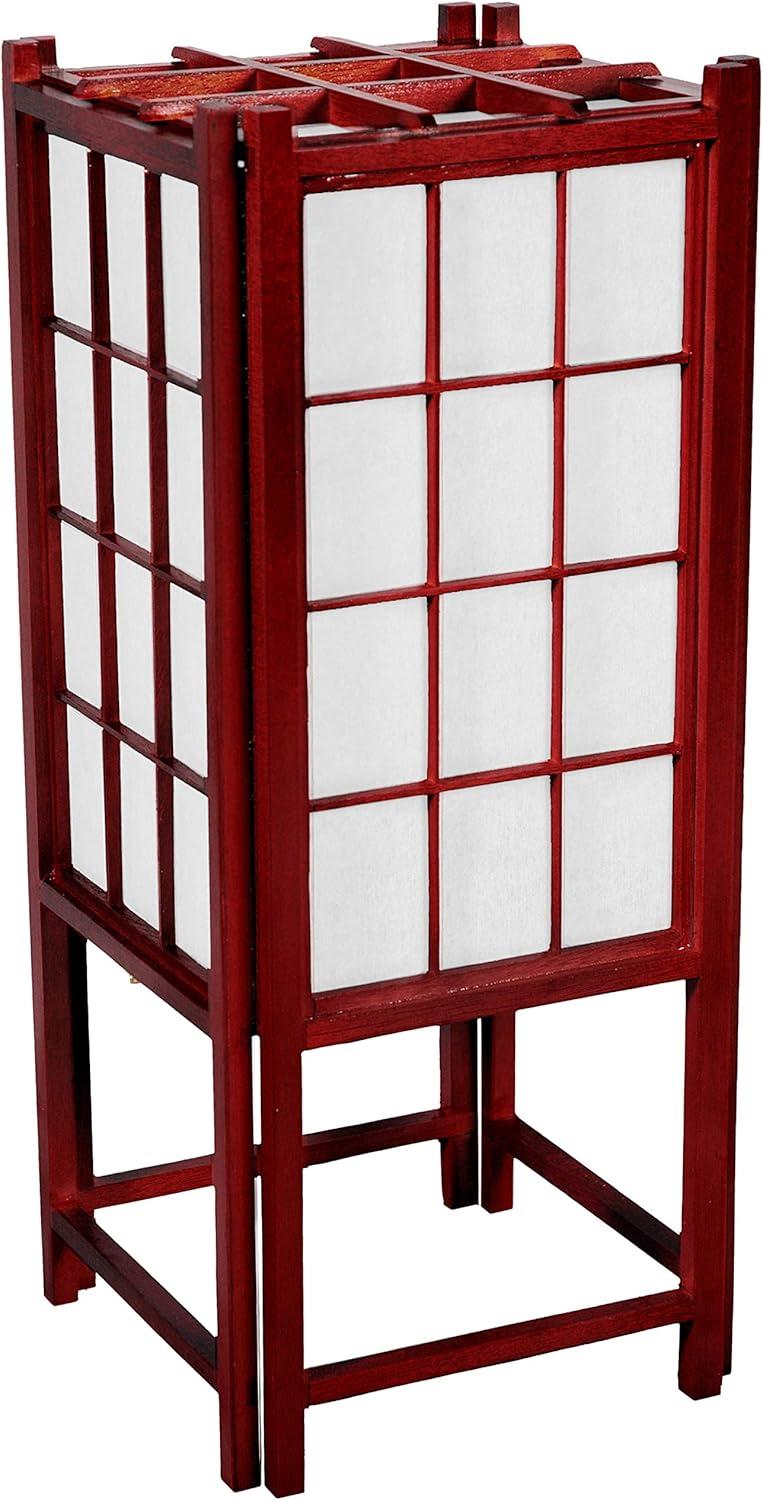 Handmade Wooden 18-inch Window Pane Shoji Lamp (China) Rosewood