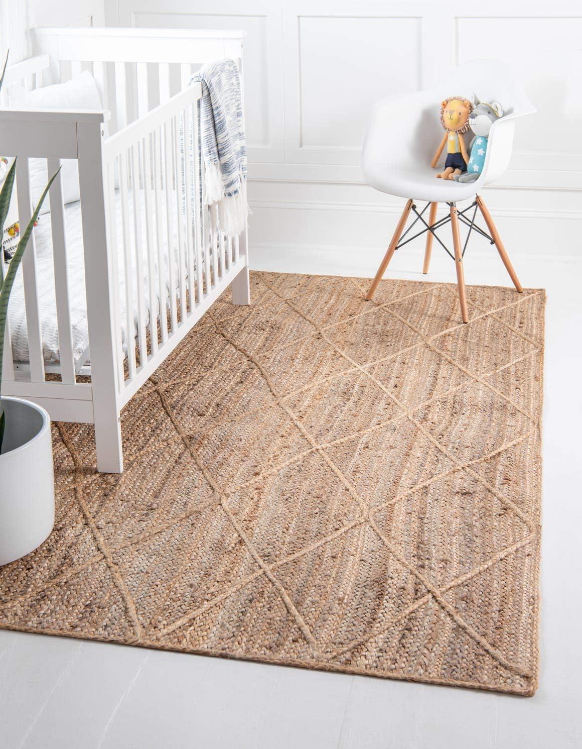 Unique Loom 5' 1 x 8' 0 Braided Jute Natural Area Rug