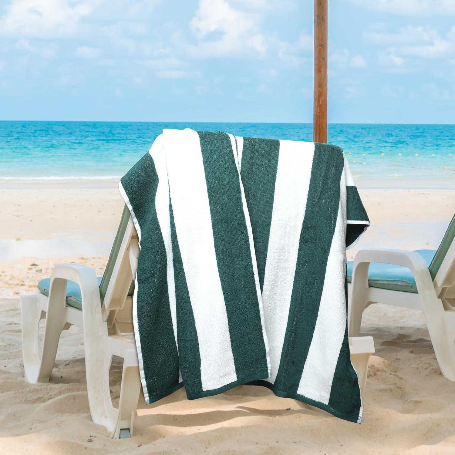 ArkwrightLLC Arkwright California Cabana 100% Cotton 30x70 Beach Towel (Pack of 4) (Set of 4)