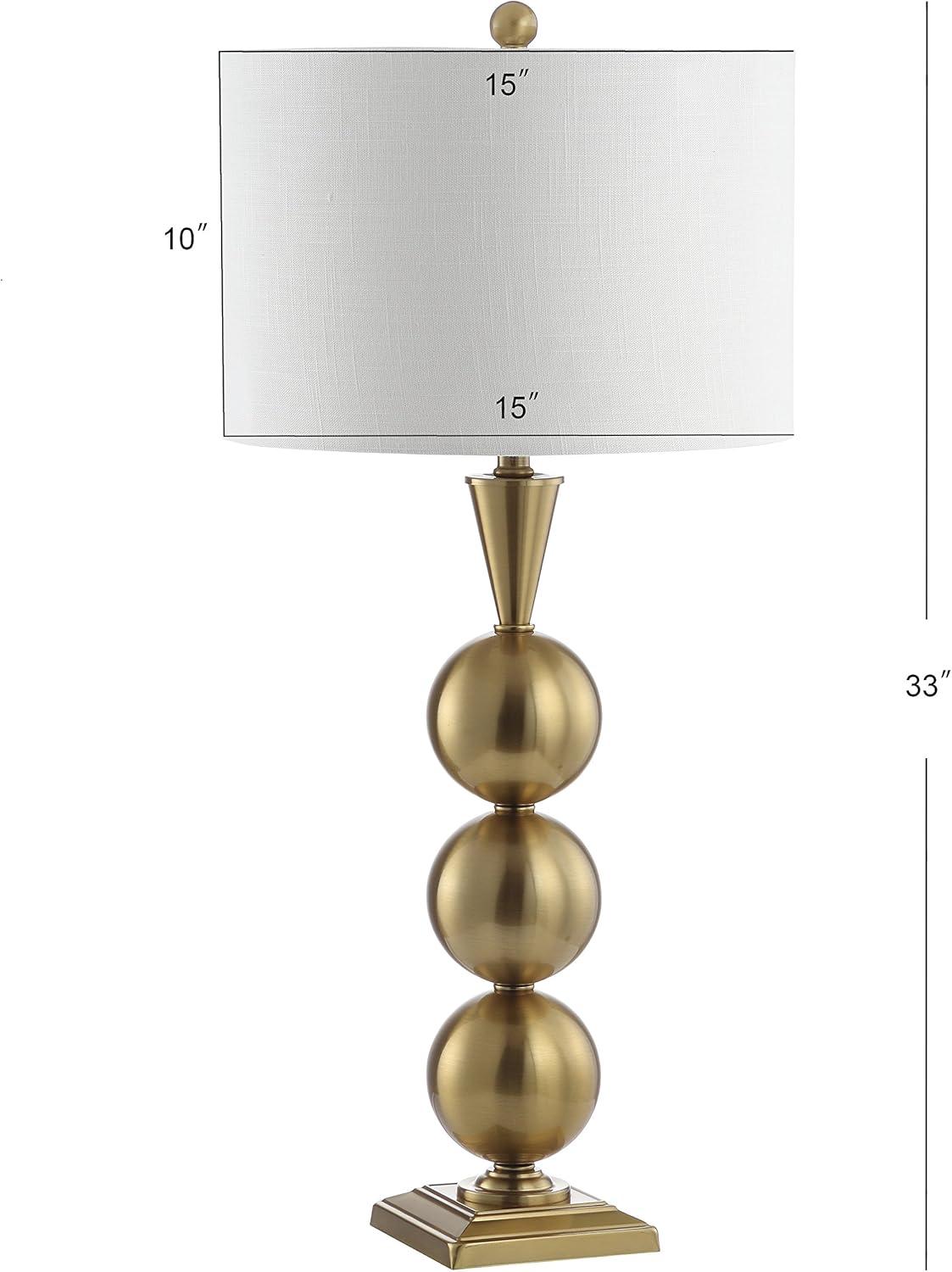 Mackenzie 33" Gold Metal Table Lamp with White Shade