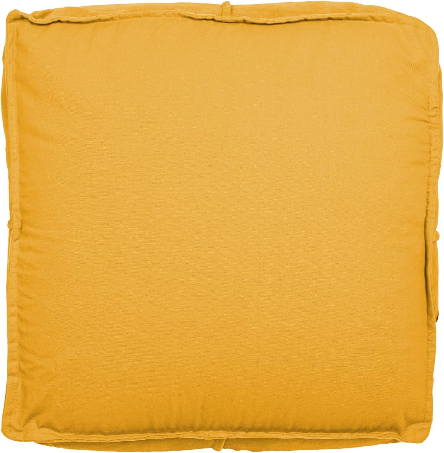 Storied Home Square Cotton Velvet Pouf