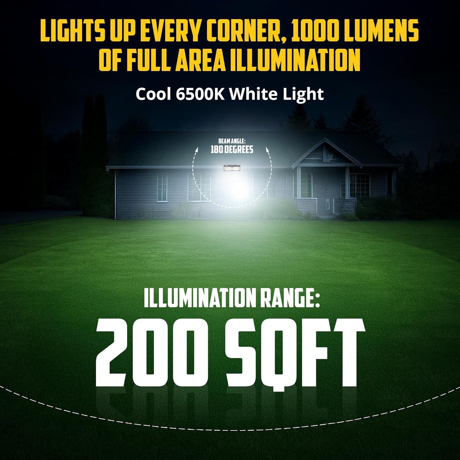 Bell + Howell Bionic Wall Light XL Pro – 1000 Lumens Solar Powered Motion Activated Outdoor LED Light