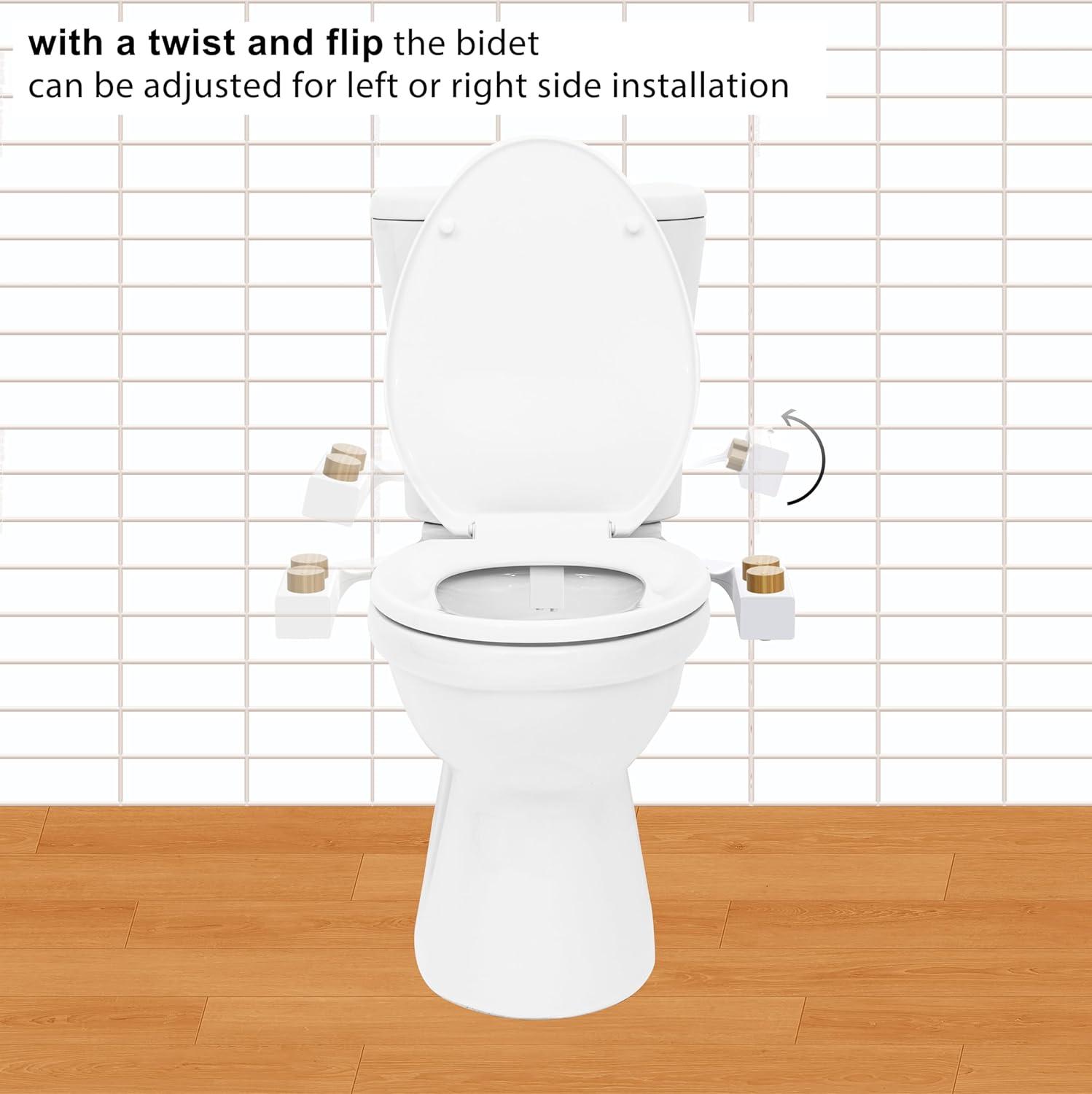 Reversible Left/Right Ultra Slim Cold Water Bidet Attachment