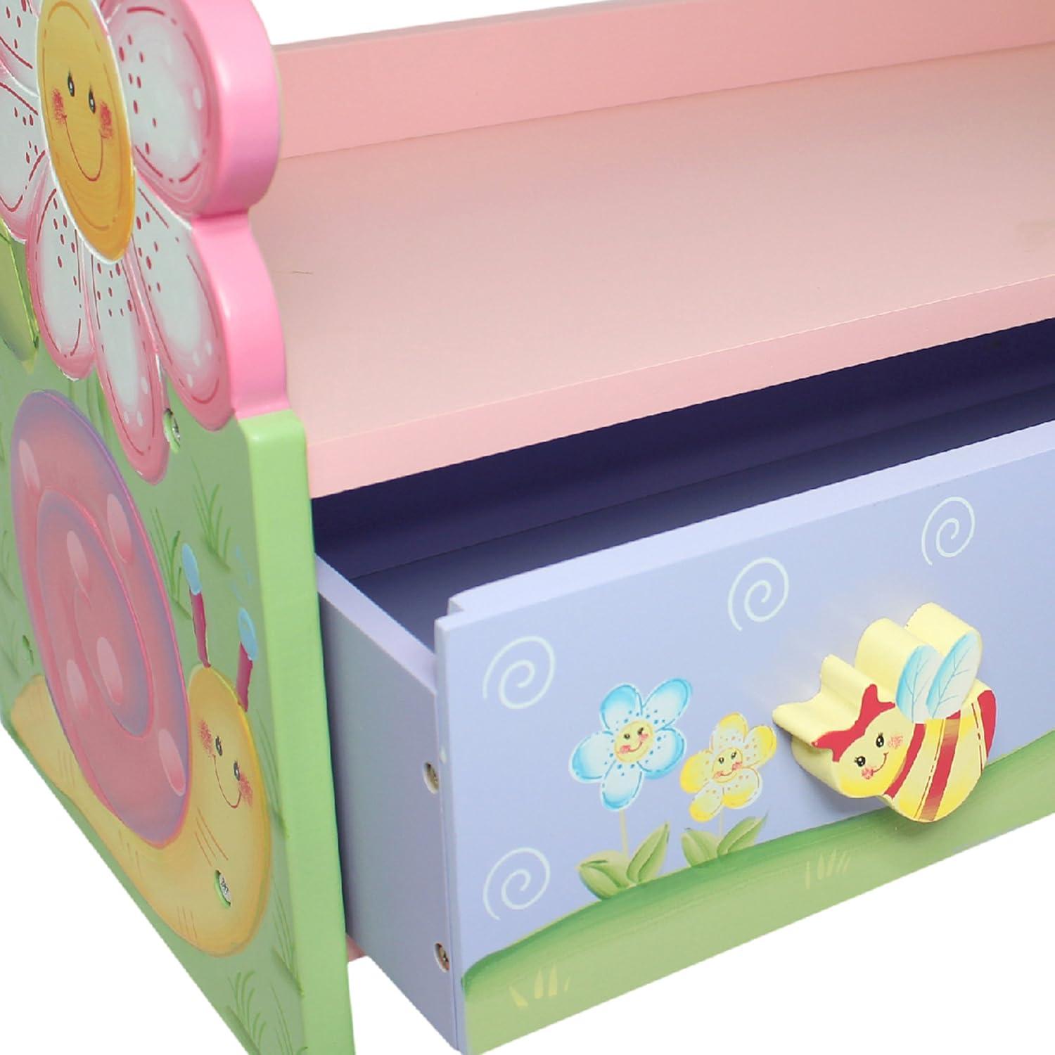 Magic Garden Kids' Multicolor Wooden Bookshelf with Storage Drawers