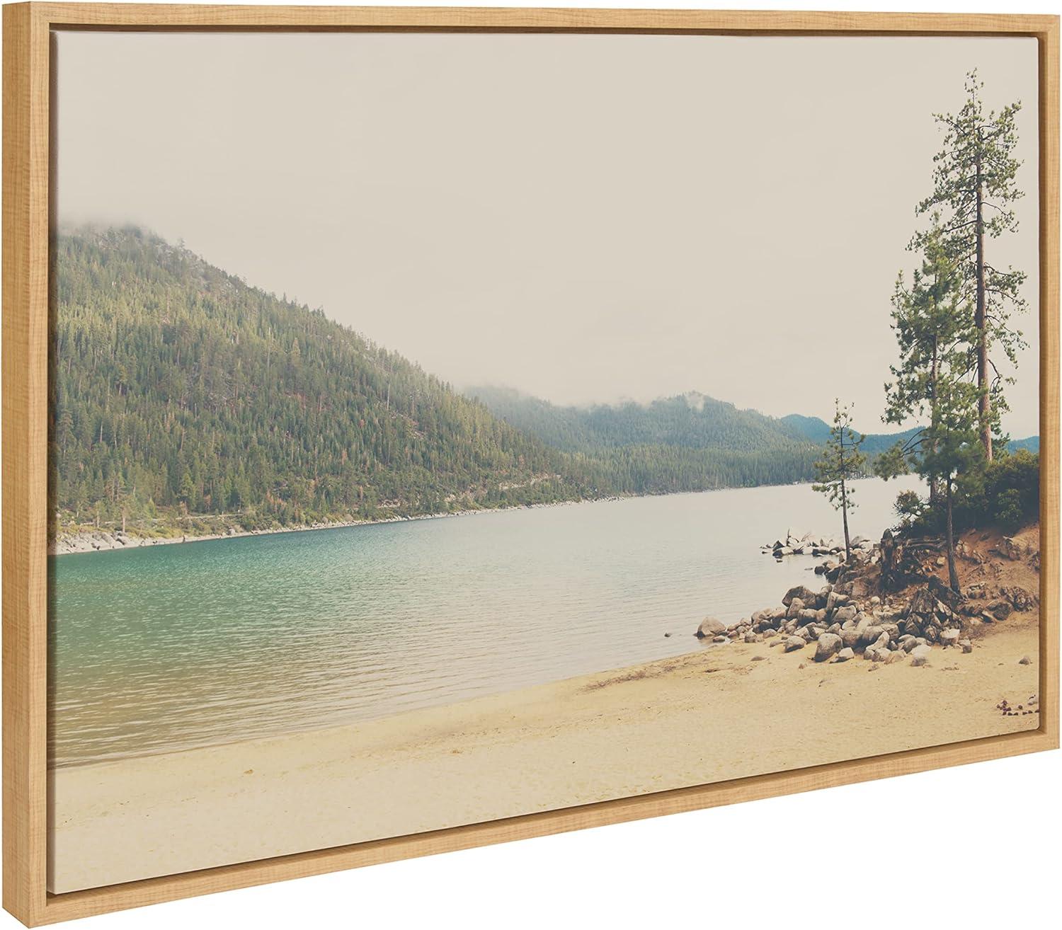 Sylvie Lake Tahoe California Framed Canvas by Laura Evans - Kate & Laurel All Things Decor