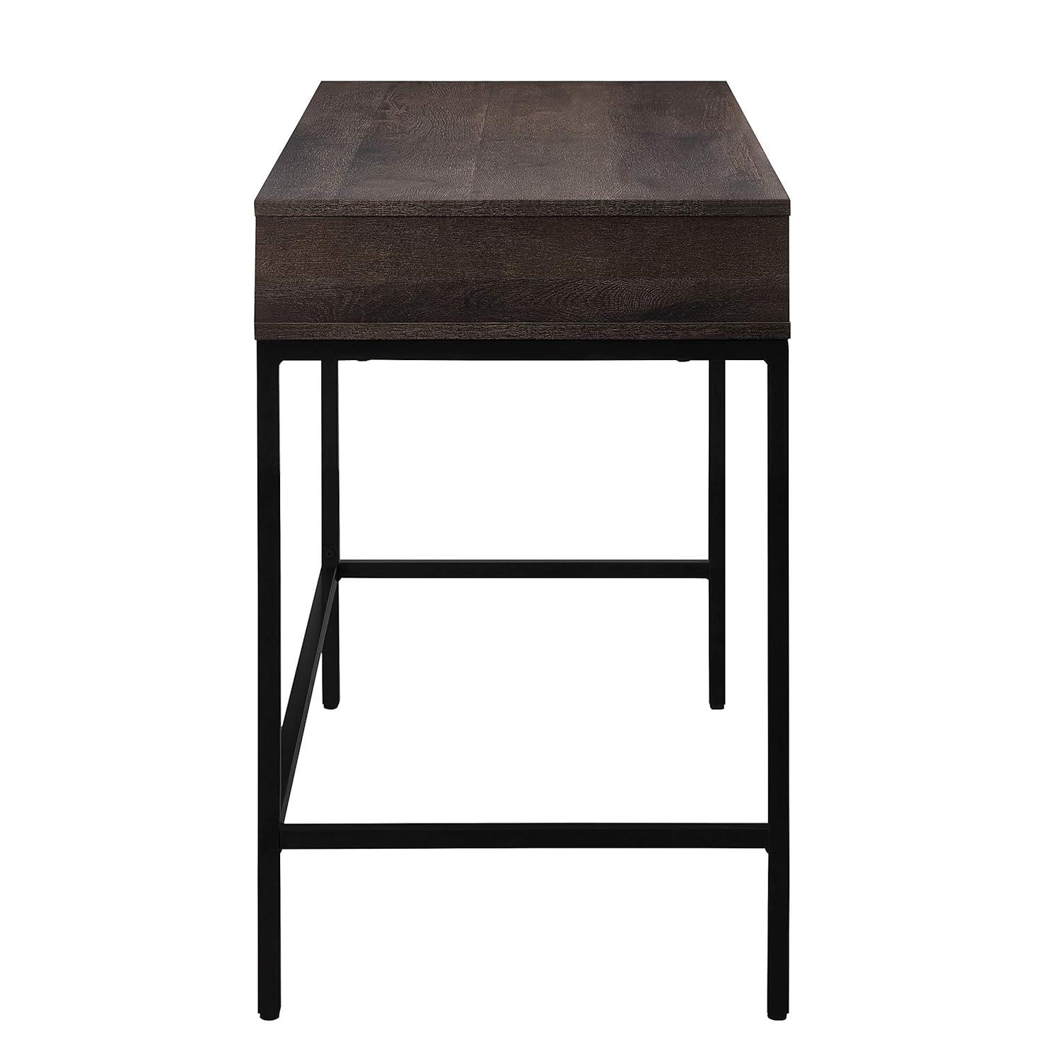 Contempo 40-Inch Desk with Drawer and Shelf in Brown Wood Grain Finish