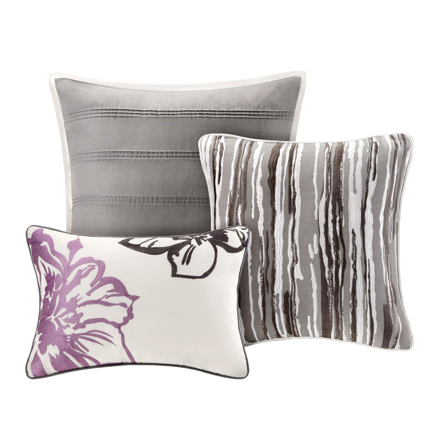 Madison Park Gray Reversible Modern & Contemporary 6 Piece Duvet Cover Set