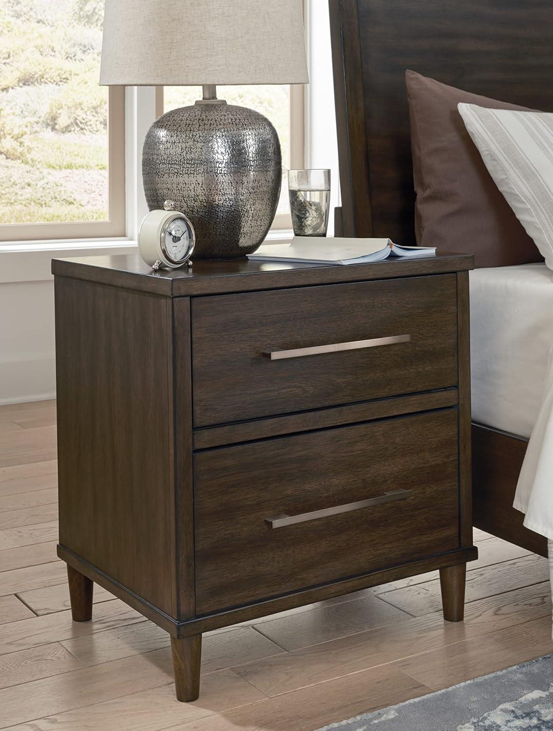 Signature Design by Ashley Contemporary Wittland 2 Drawer Nightstand, Brown