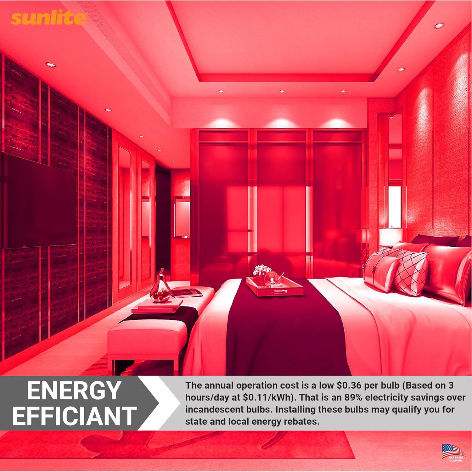 Sunlite 80855 LED MR16 Reflector Spotlight Bulb, 90 Lumens, 3 Watts (25W Halogen Bulb EQ) 12V, GU5.3 Bi-Pin Base, Non-Dimmable, Party Decoration, Holiday Lighting Red Color, 1 Count