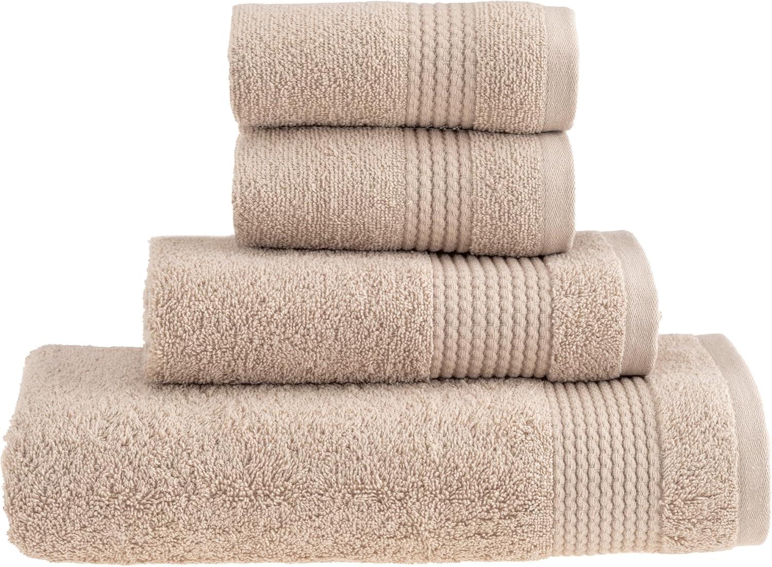 HALLEY Turkish Bath Towels Set - 2 Pack Bathroom Set, Ultra Soft, Machine Washable, Highly Absorbent, 100% Cotton - Luxury Spa Quality - Brown