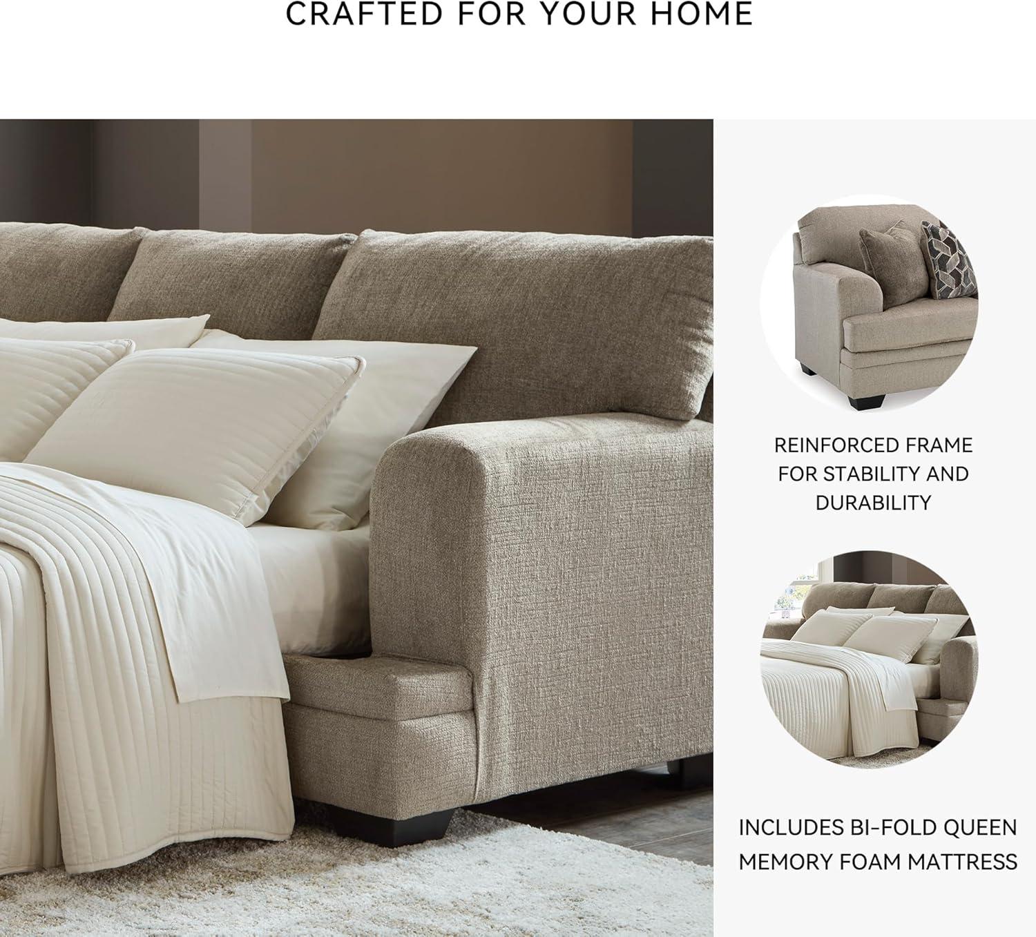 Signature Design by Ashley Stonemeade Taupe Queen Sofa Sleeper