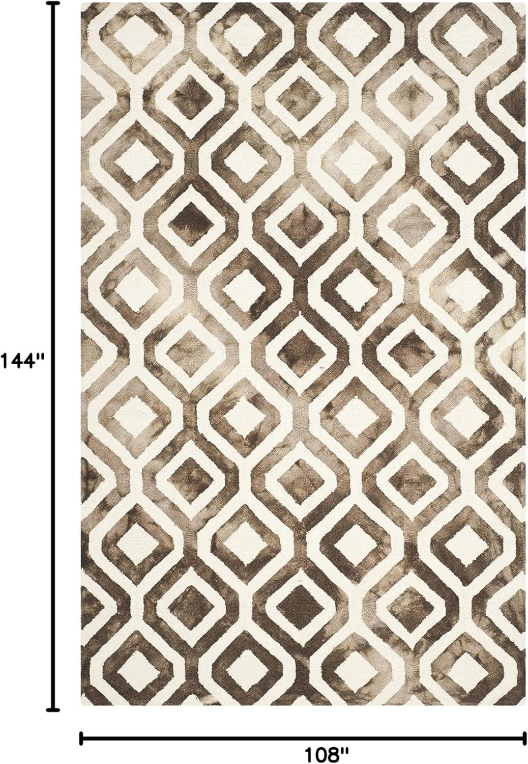 Dip Dye DDY679 Hand Tufted Indoor Area Rug - Ivory/Chocolate - 9'x12' - Safavieh